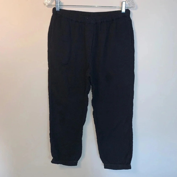 Xirena Black  Textured Cropped Tapered Jogger Pants XS - Picture 2 of 11